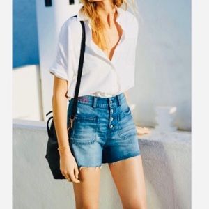 Madewell High Waist Denim Shorts - Blue
